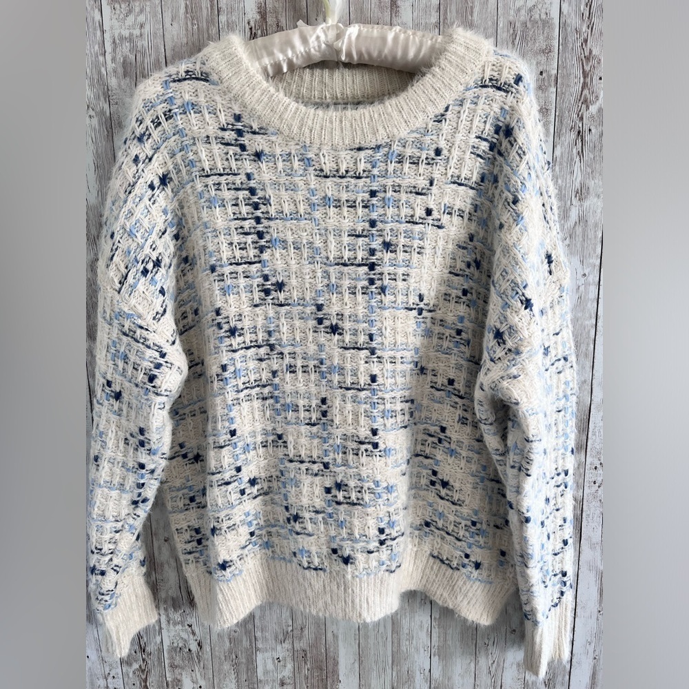 FRNCH Knit Tweed Mohair Sweater